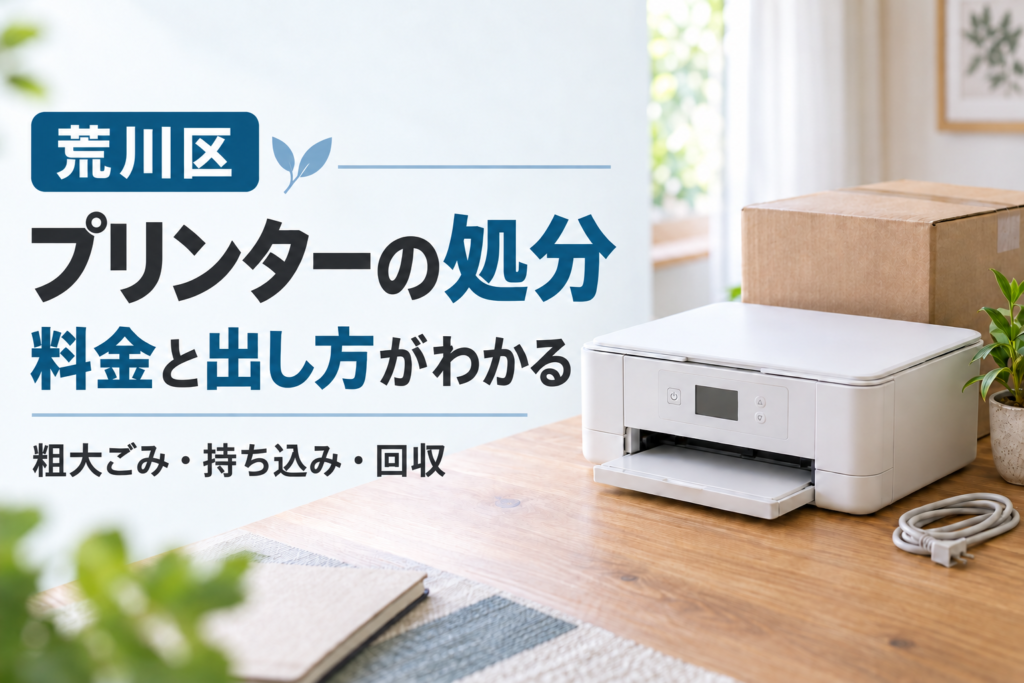 荒川区のプリンター処分方法と料金を案内するアイキャッチ