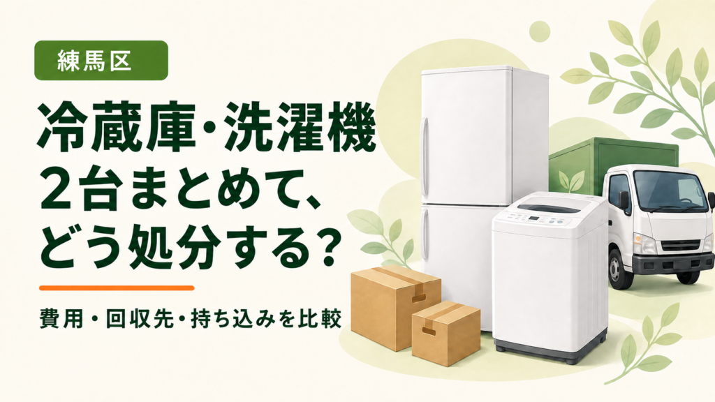 練馬区で冷蔵庫・洗濯機を2台まとめて処分。費用・回収先・持ち込みを比較