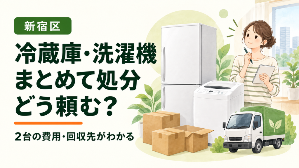 新宿区で冷蔵庫・洗濯機をまとめて処分したい方へ。2台の費用と回収先が分かる処分ガイド