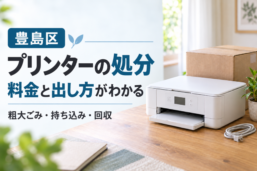 豊島区のプリンター処分方法と料金を案内するアイキャッチ