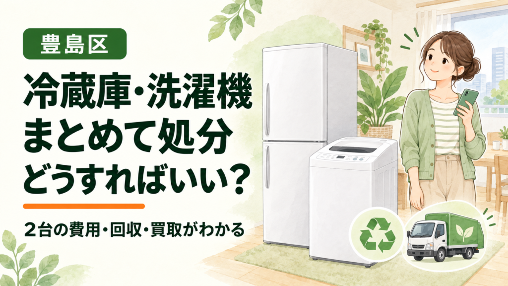 豊島区で冷蔵庫と洗濯機をまとめて処分する方法を、費用・回収・買取から選ぶ案内